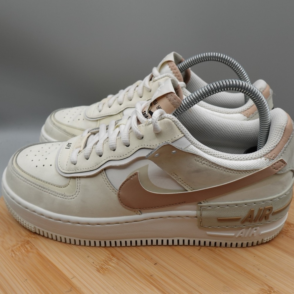 Nike Womens 9 Air Force‎ 1 Shadow Sail Hemp Fossil Light Bone CI0919-116 Flaws